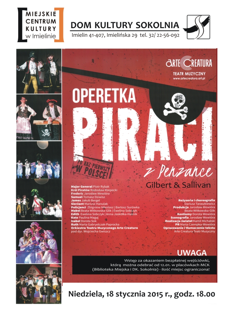 18.01.2015 (niedziela) godz. 18:00 – Gilbert&Sullivan – „Piraci z Penzance”