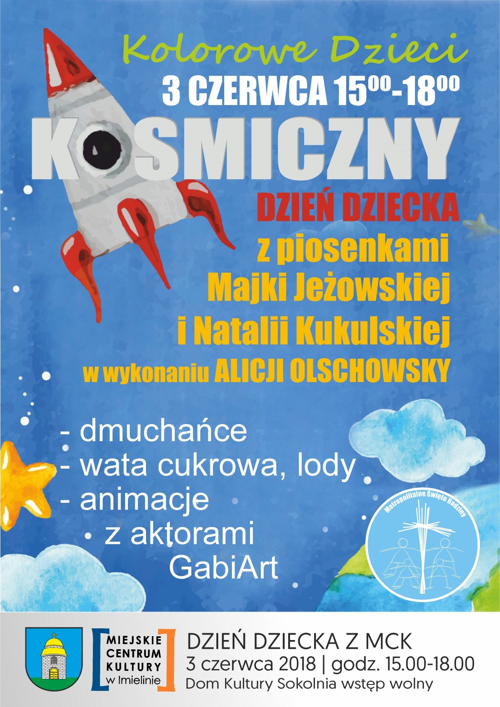 3 czerwca (niedziela) godz. 15:00–18:00 „Kosmiczny Dzień Dziecka”