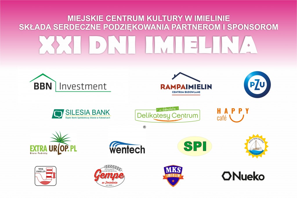 Podziękowanie dla partnerów i sponsorów XXI Dni Imielina