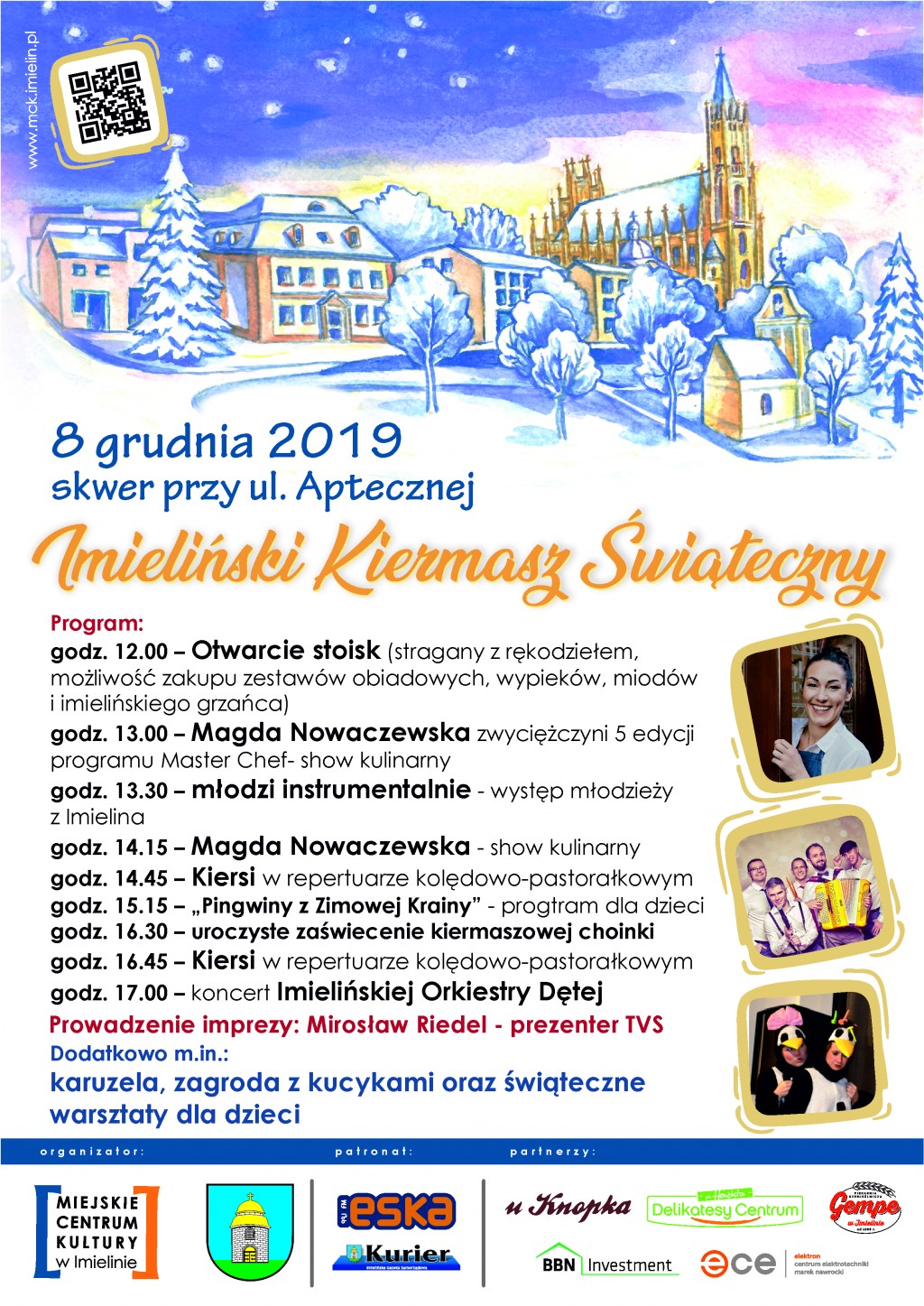 8 grudnia (niedziela) godz. 12:00–18:00 Imieliński Kiermasz Świąteczny