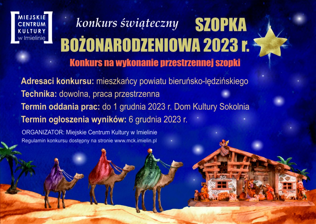 Zapraszamy do udziału w tradycyjnym konkursie świątecznym na Szopkę Bożonarodzeniową